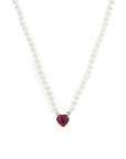 Gem Heart Pearl Necklace