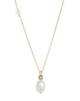 Petite Oval Pearl Diamond Necklace