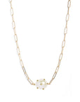 Bubble Oval Pearl Link Chain Necklace