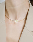Bubble Oval Pearl Link Chain Necklace