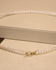 Double Pearl Strand Toggle Necklace