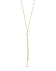 Oval Pearl Lariat Necklace