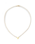 Folding Heart Pearl Strand Necklace