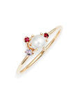 Pearl Gemstone Cluster Ring