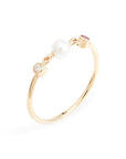 Ruby Pearl Diamond Ring