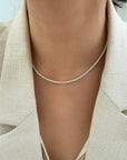 Lab Diamond 3 Prong Tennis Necklace