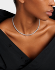 Lab Diamond Tube Tennis Necklace