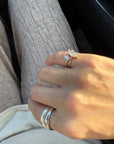 Slanted Pear Diamond Solitaire Ring