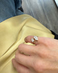 Slanted Pear Diamond Solitaire Ring