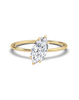 Slanted Marquise Lab Diamond Solitaire Ring