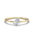 Slanted Pear Diamond Solitaire Ring