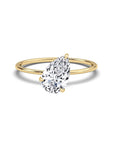 Slanted Pear Diamond Solitaire Ring