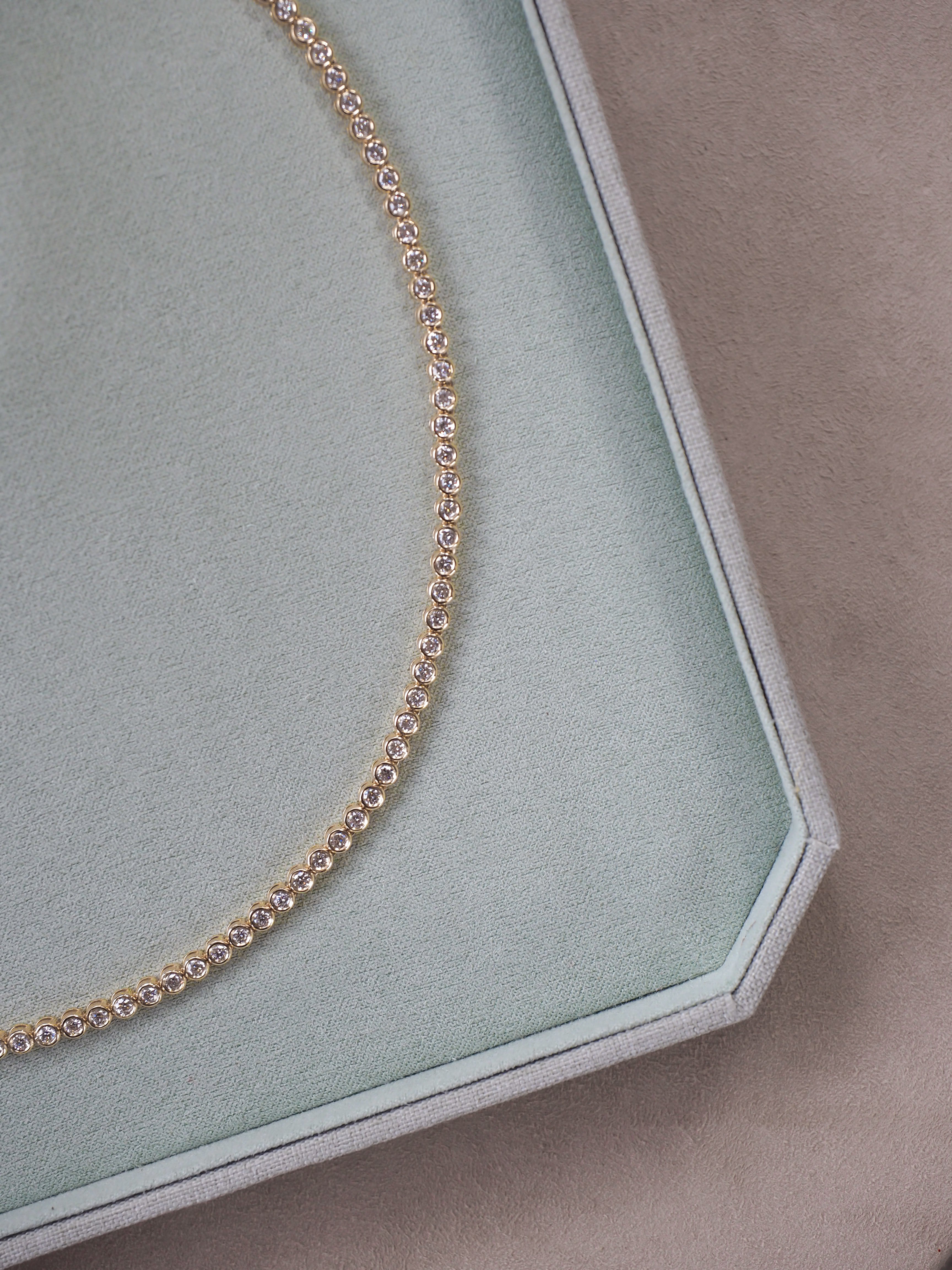 Lab Diamond Bezel Tennis Necklace – POPPY FINCH