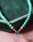 Blue Topaz Heart Turquoise Necklace