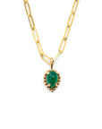 Emerald Drop Link Necklace