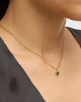 Emerald Drop Link Necklace