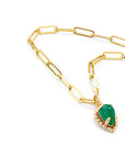 Emerald Drop Link Necklace