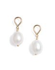 Hourglass Oval Pearl Earrings