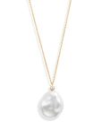 Diamond Petal Pearl Pendant Necklace