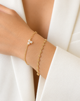 18K Beaded Flower Bracelet
