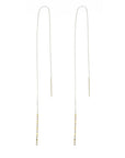 18K Long Shimmer Threader Earrings