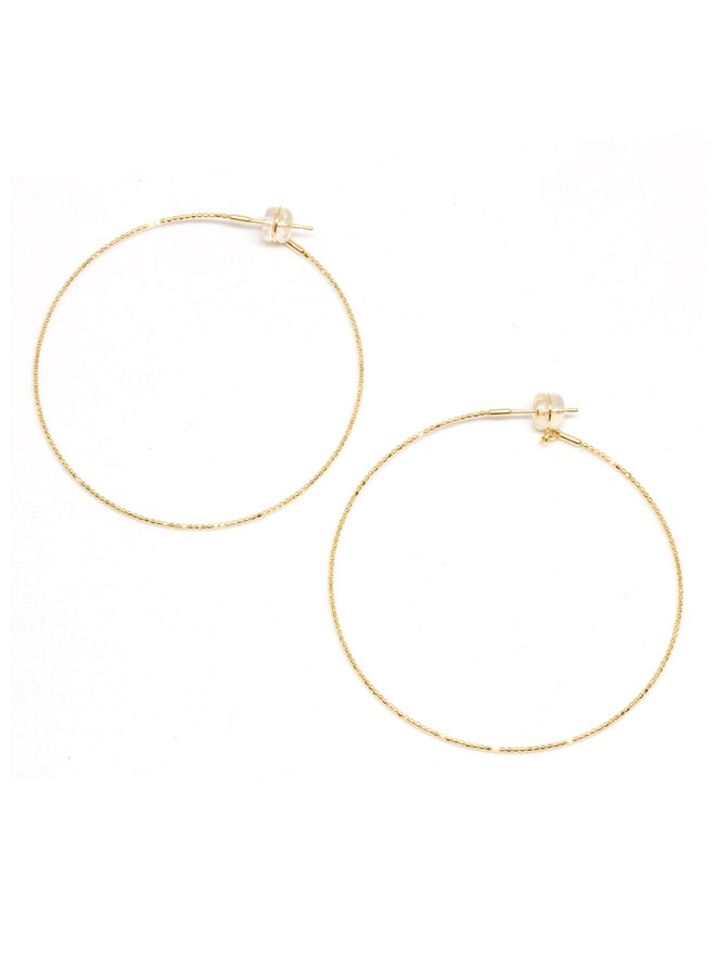 Large Gold Bead Earrings Gold Plated Beaded Spiral Hoop Earrings