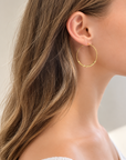 18K Shimmer Beaded Hoop Earrings