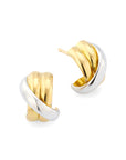 18K Platinum Crisscross Mixed Metal Earrings