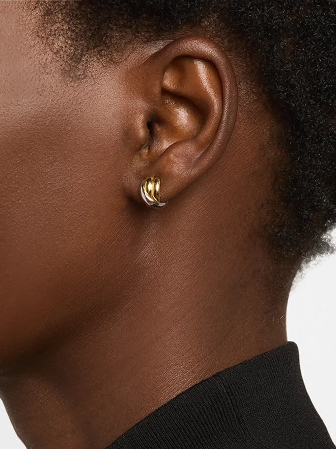 18K Platinum Crisscross Mixed Metal Earrings – POPPY FINCH
