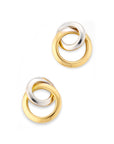18K Platinum Mixed Metal Circular Earrings