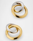18K Platinum Mixed Metal Circular Earrings