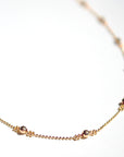 18K Mixed Flower Bead Adjustable Necklace