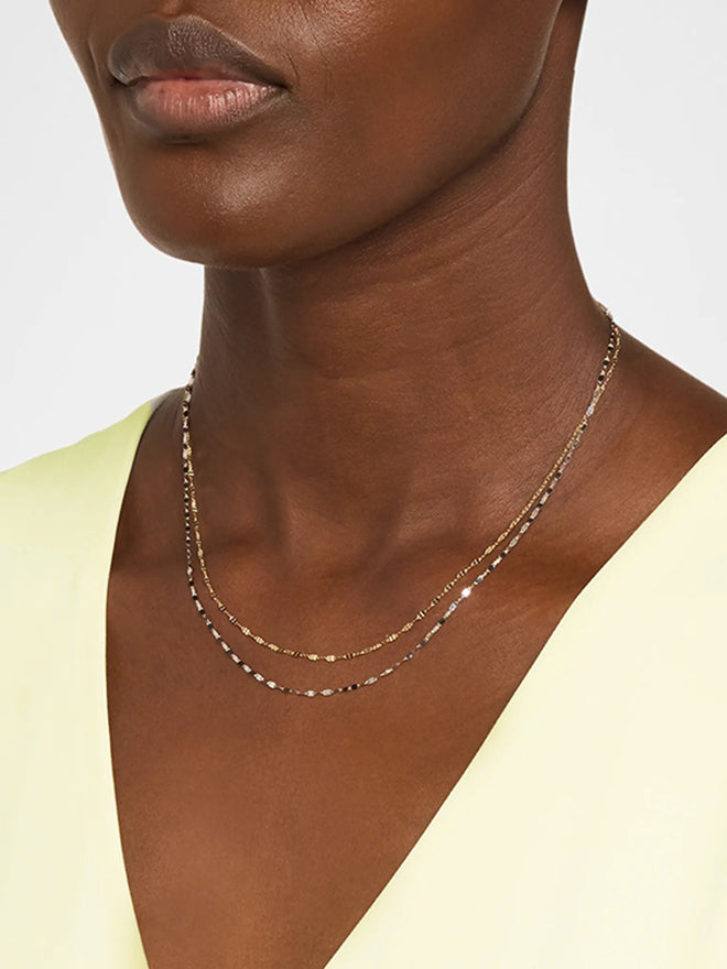 18K Platinum Layered Necklace – POPPY FINCH - Main Image