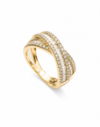 18K Soleil Crisscross Diamond Ring