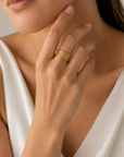 18K Rope Texture Cuff Ring
