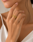 18K Rope Texture Cuff Ring