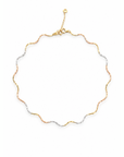 18K Tricolor Shimmer Wave Necklace