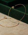 18K Large Skinny Beaded Hoop Earrings