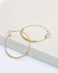 18K Shimmer Beaded Hoop Earrings