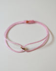 Cord Charm Bracelet Pink