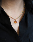 Large Citrine Diamond Pendant