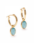 Gold Hoop Removable Oval Cabochon Gems
