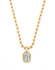 Emerald Cut Lab Diamond Ball Chain Necklace