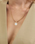 Round Lab Diamond Ball Chain Necklace