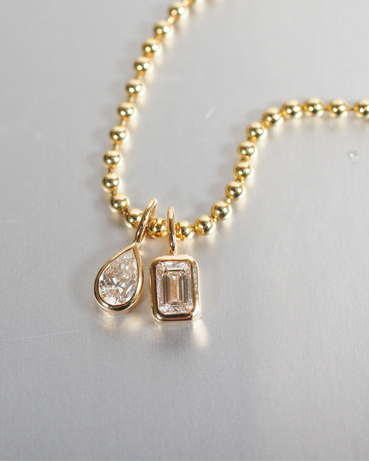 Pear Lab Diamond Ball Chain Necklace – POPPY FINCH