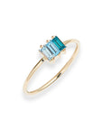 Triple Baguette Blue Topaz Gradient Ring