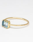 Triple Baguette Blue Topaz Gradient Ring