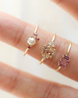 Pearl Gemstone Cluster Ring