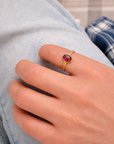 Oval Gemstone Duo Band Ring