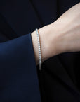 Round Lab Diamond Tennis Bracelet Large